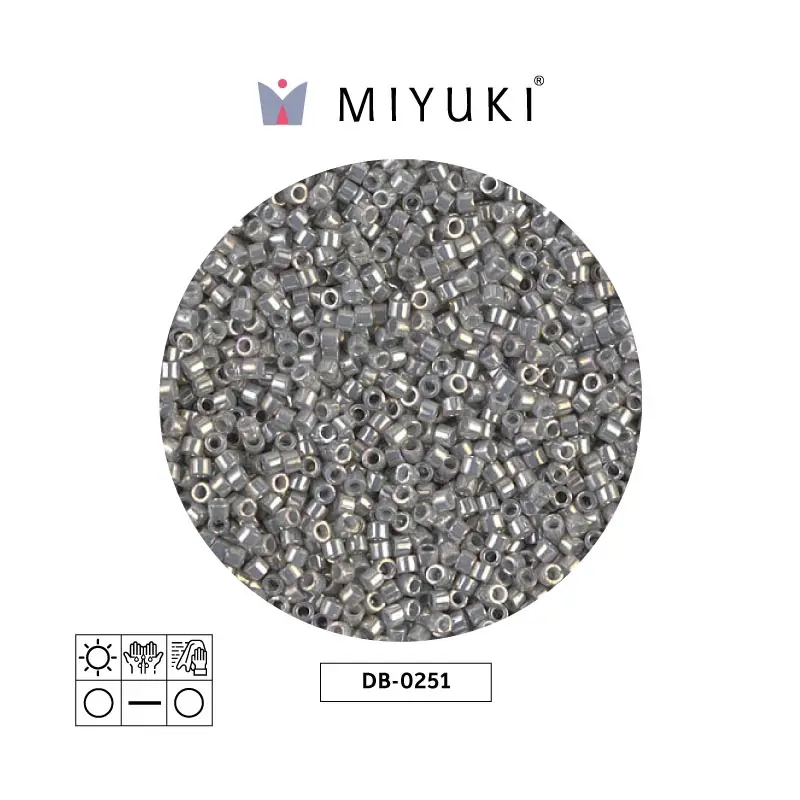 Miyuki delica 11/0 DB0251 metalizado gris lusterr x 50g