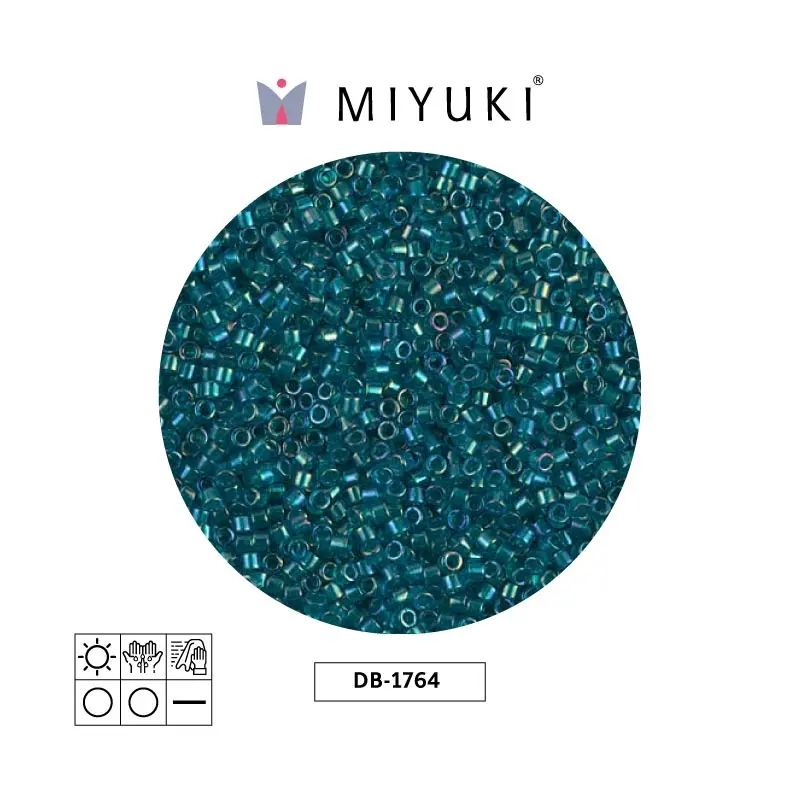 Miyuki delica 11/0 DB1764 verde forrado azul AB x 50g