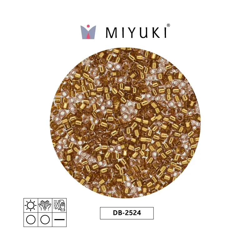 Miyuki delica 11/0 DB2524 dorado forrado pálido rosa 24kt x 50g