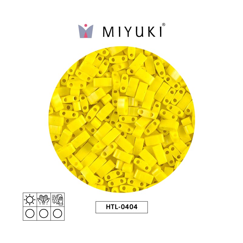 Miyuki half tila 5x2.3x1.9mm HTL0404 opaco amarillo x 250G