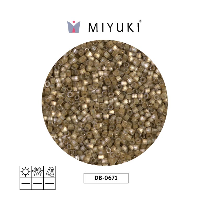 Miyuki delica 11/0 DB0671 silv forrado variegated x 50g