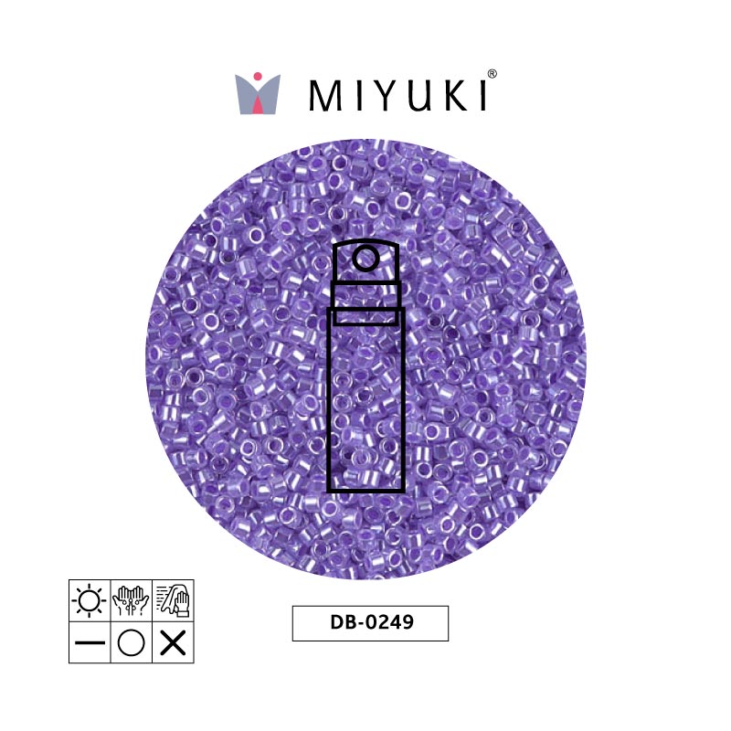 Miyuki delica 11/0 DB0249 morado Ceylon perlado x 10g