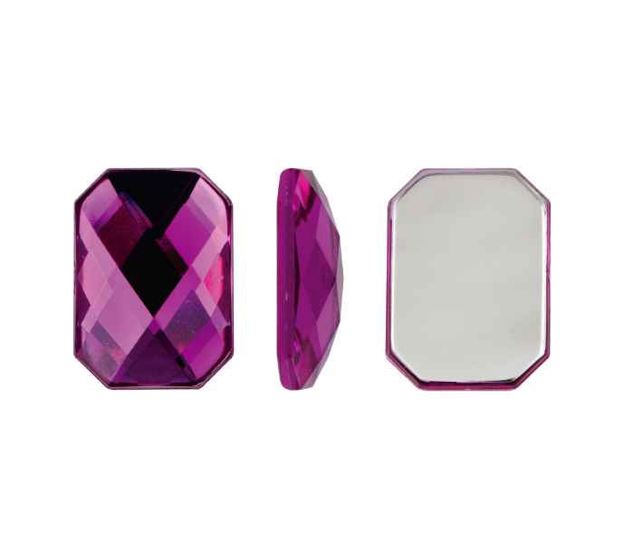 Acrilico K1037 octagon plano 13x18mm purple velvet 5 x und