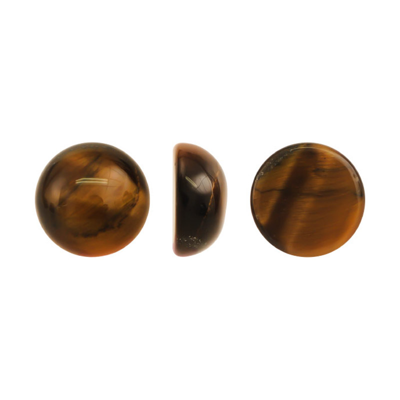 Cabuchón redondo 10mm ojo de tigre x und