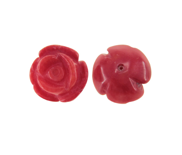 Rosa tallada 12mm coral bamboo x und
