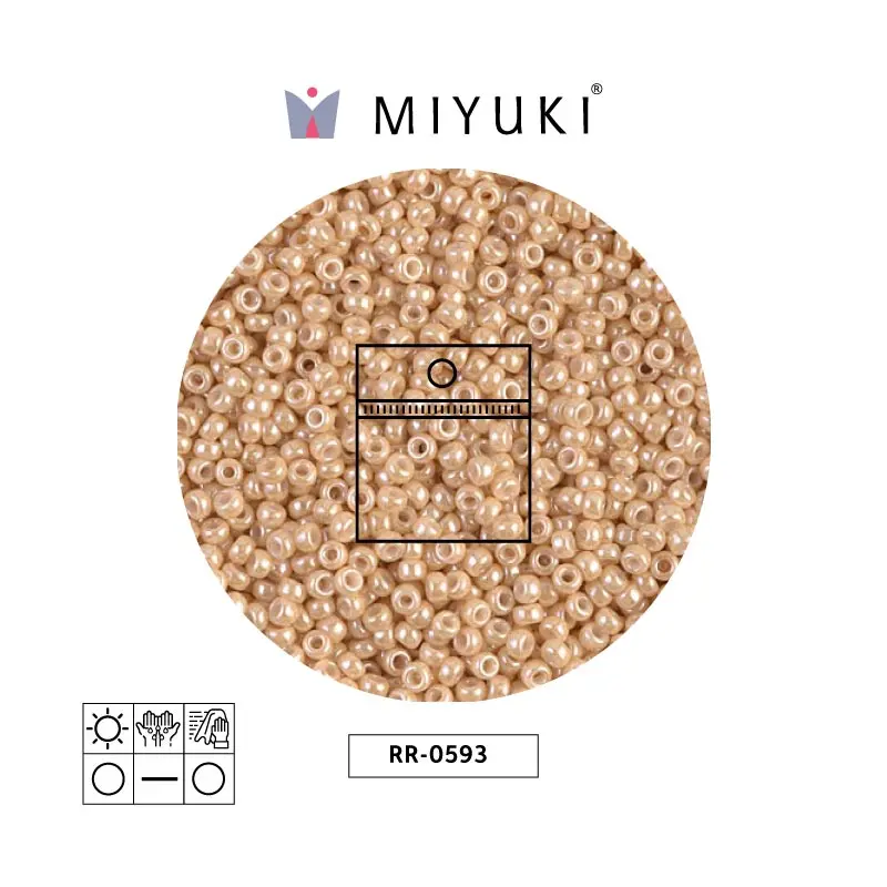 Mostacilla Miyuki rocalla 11/0 RR0593 claro caramel brillo x 25g