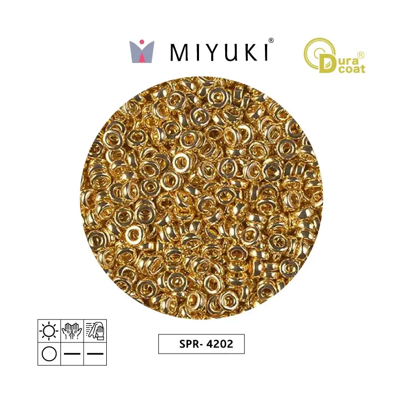 Miyuki spacer bead 3mm SPR4202 galvanized gold duracoat x 250g