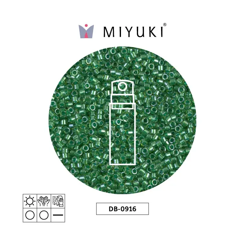Miyuki delica 11/0 DB0916 sparkling forrado verde chartreuse x 10g