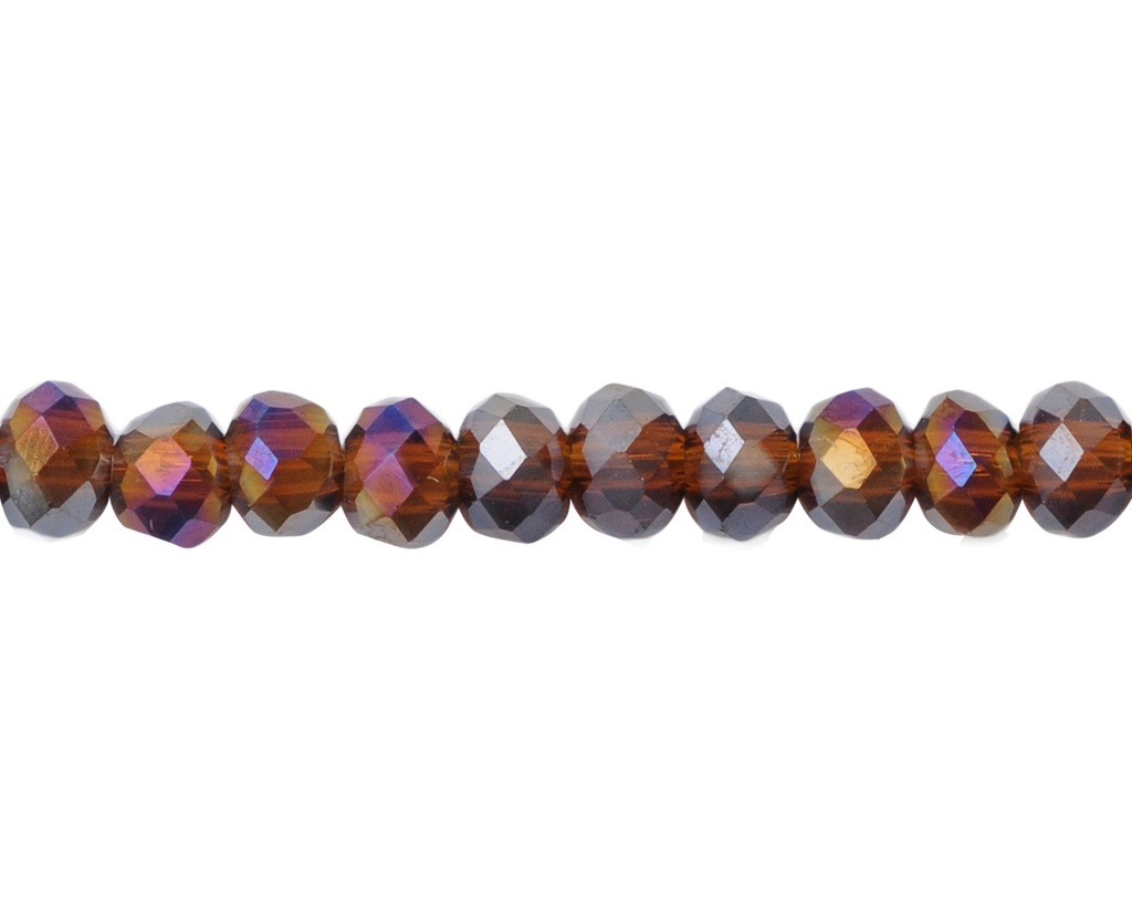 Murano rondela facetada 2mm topaz 18AB x 165 unds