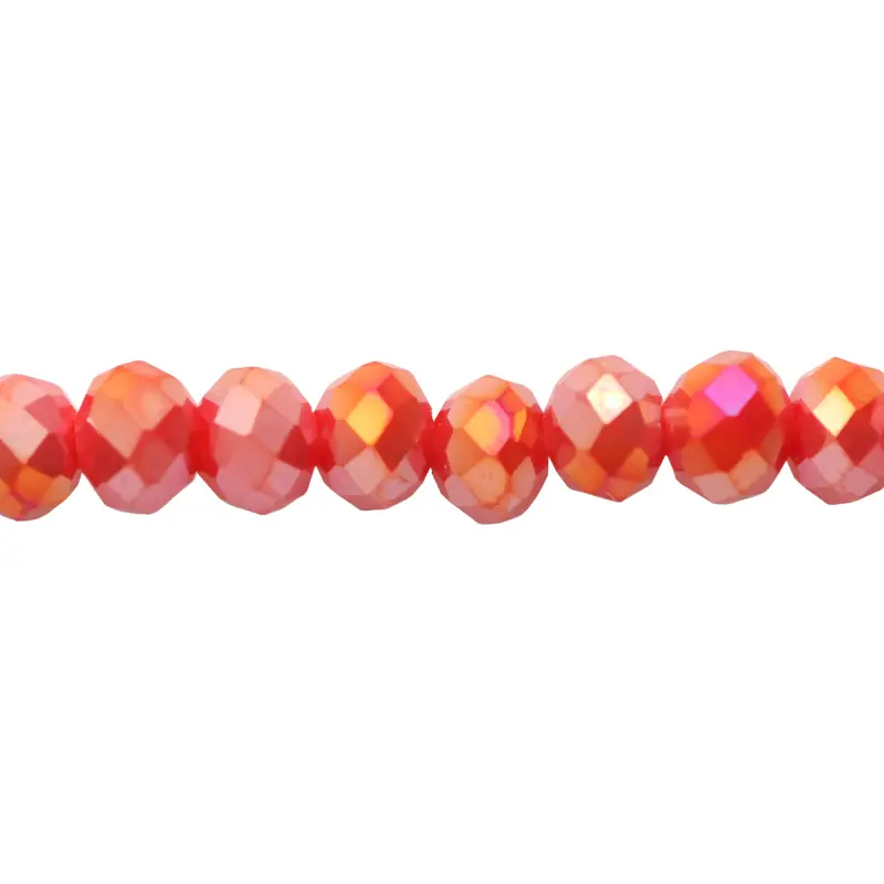 Murano rondela facetada 3mm rojo coral mate 85AB x 110unds
