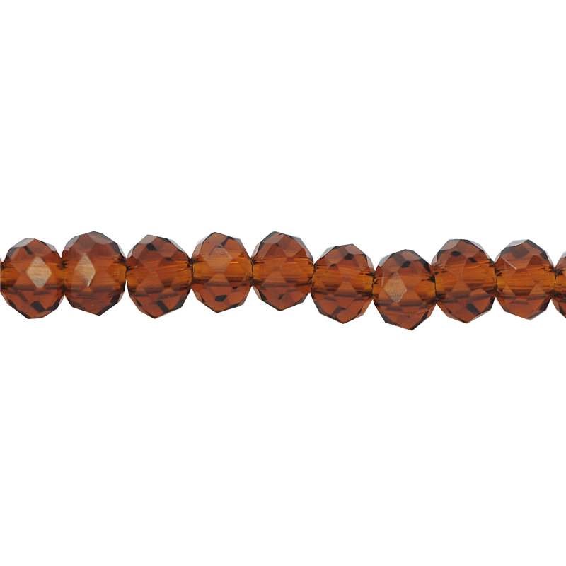 Murano rondela facetada 3mm smoked topaz 17 x 110unds