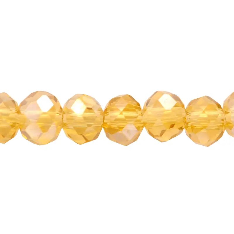 Murano rondela facetada 4mm amarillo cristal x 125und