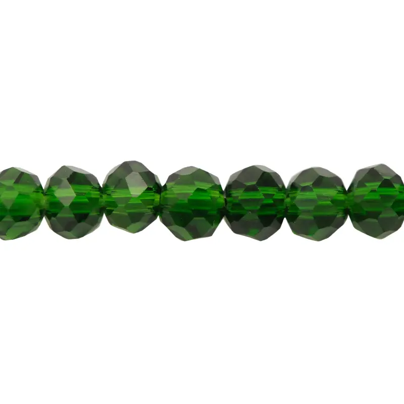 Murano rondela facetada 4mm verde pino 12 x 110unds