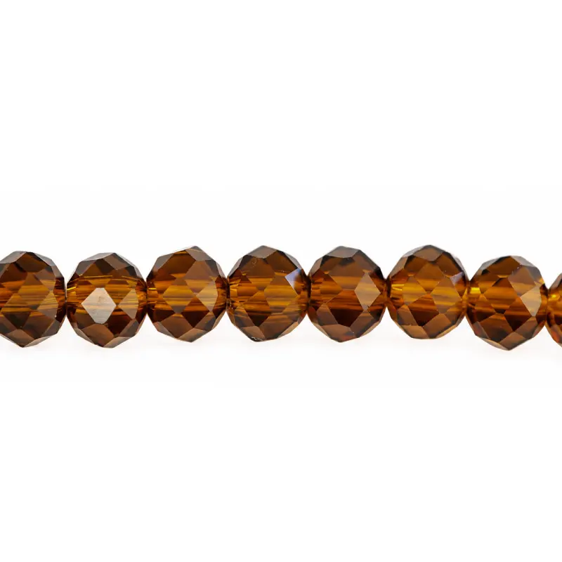 Murano rondela facetada 6mm cafe cristal RV 12 x aprox 80unds