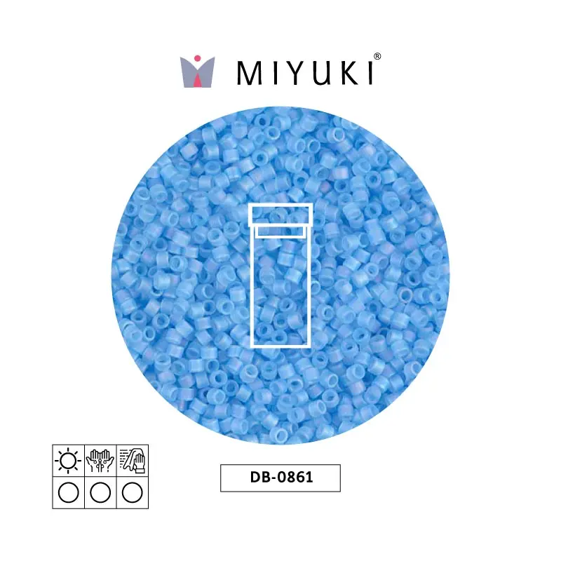 Miyuki delica 11/0 DB0861 mate transparente azul AB x 3g