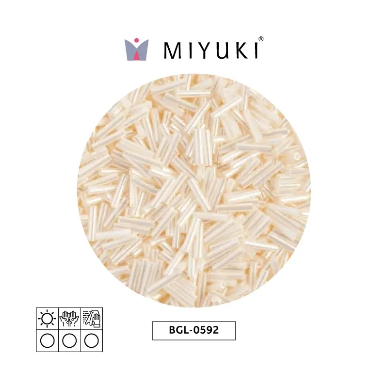 Miyuki bugle 6mm BGL0592 antique ivory pearl ceylon x 250g