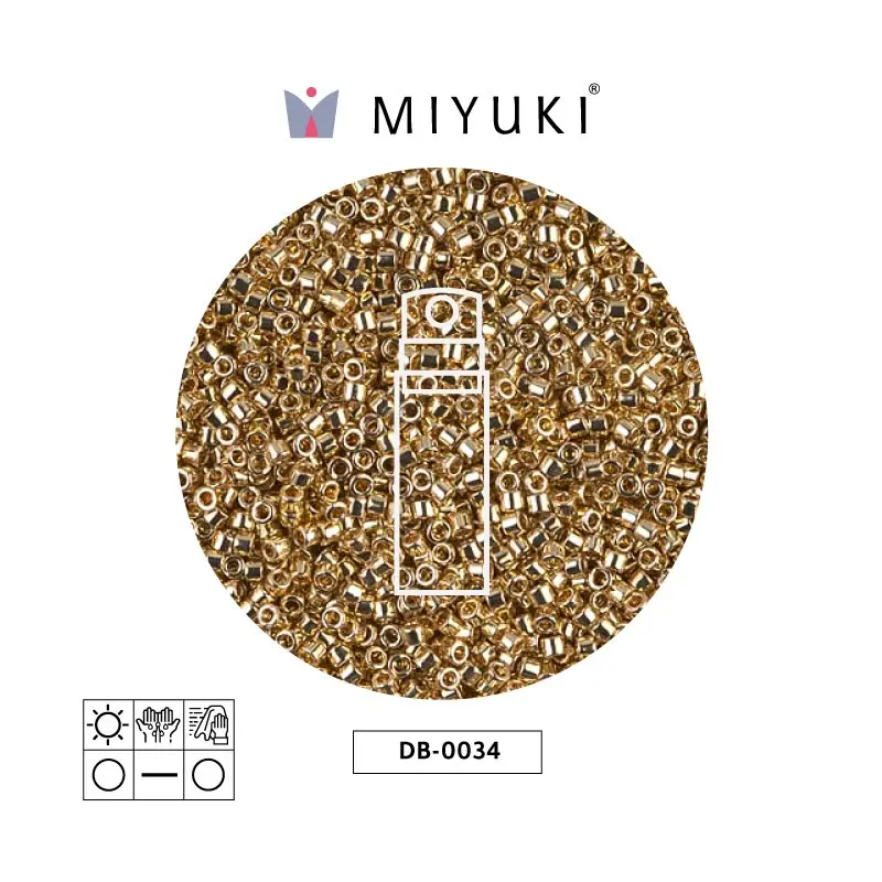 Miyuki delica 11/0 DB0034 claro dorado 24k plated x 10g