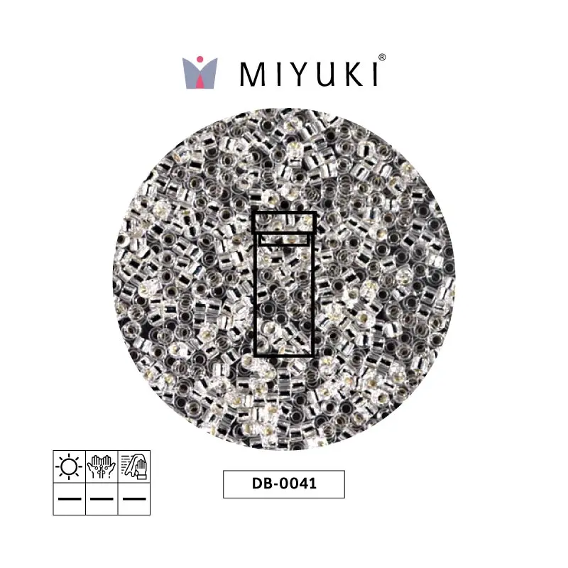Miyuki delica 11/0 DB0041 plateado forrado cristal x 3g
