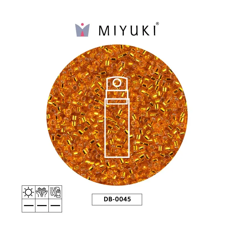 Miyuki delica 11/0 DB0045 silver lined orange x 10g