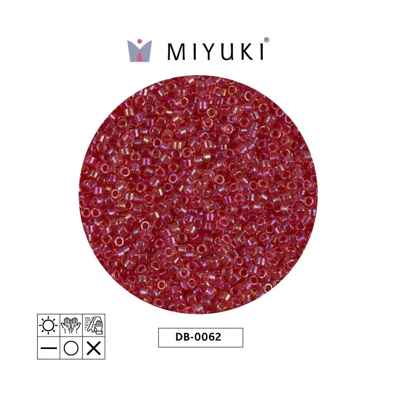 Miyuki delica 11/0 DB0062 light cranbery ined topaz luster x 50g