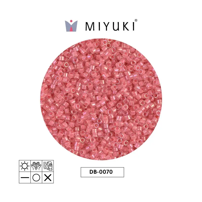 Miyuki delica 11/0 DB0070 coral forrado rystal lusterr x 50g