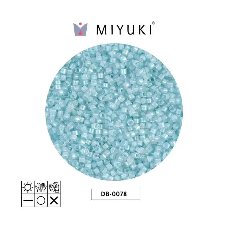 Miyuki delica 11/0 DB0078 azul niebla forrado cristal lusterr x 50g