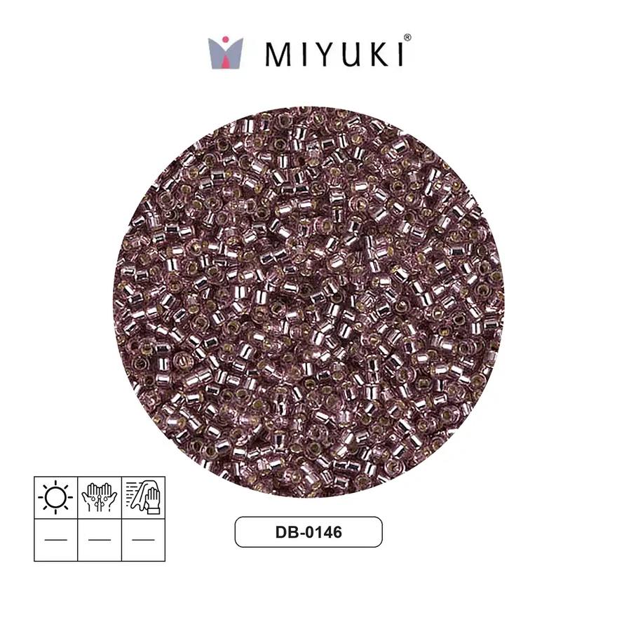 Miyuki delica 11/0 DB0146 silver smoky ameth x 50g