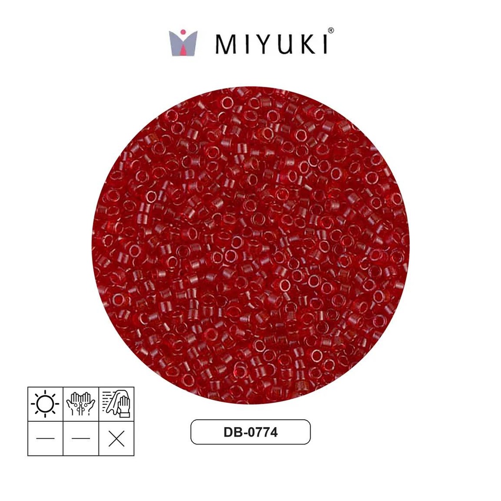 Miyuki delica 11/0 DB0774 mate transp rojo x 50g