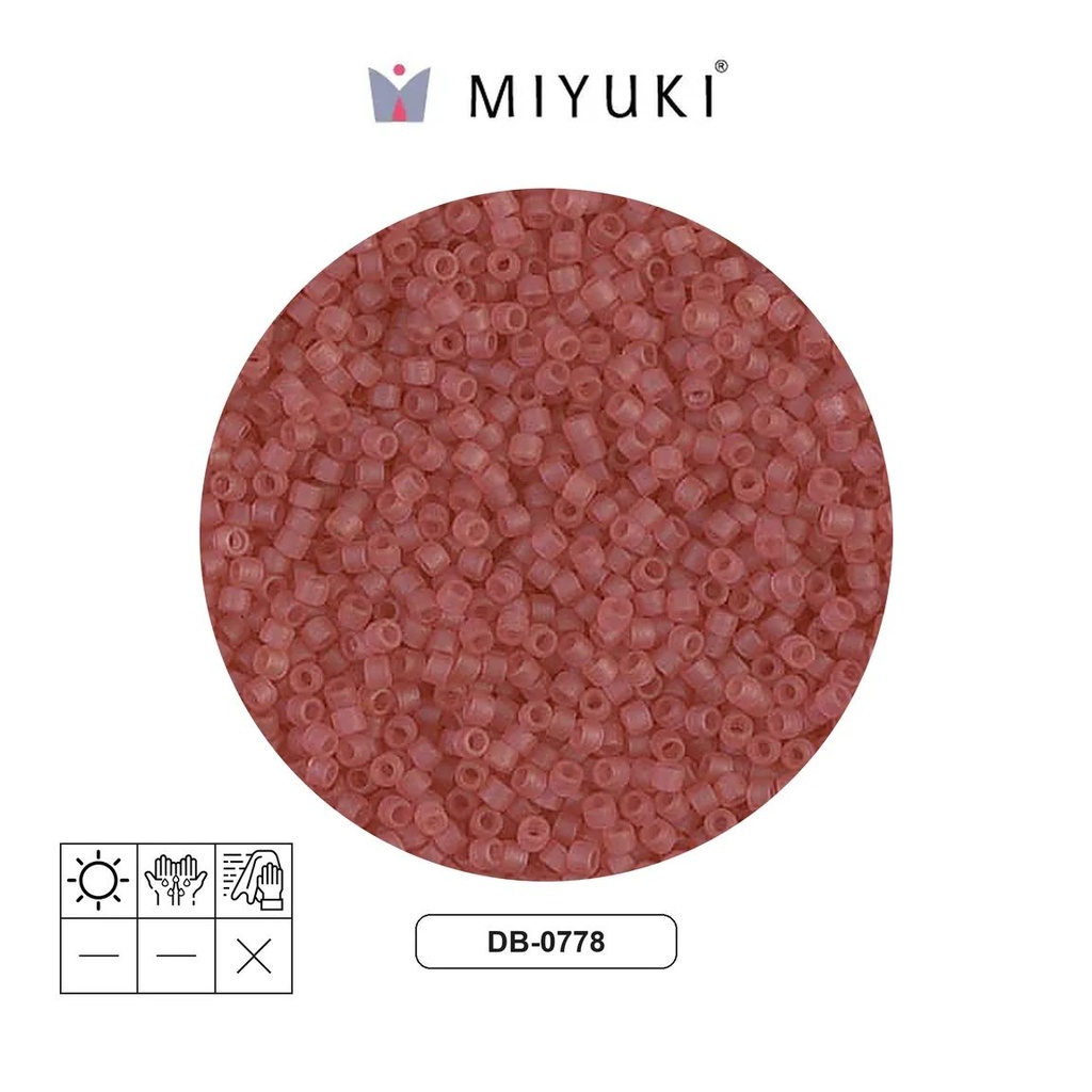 Miyuki delica 11/0 DB0778 frosted transparent dark rose x 50g