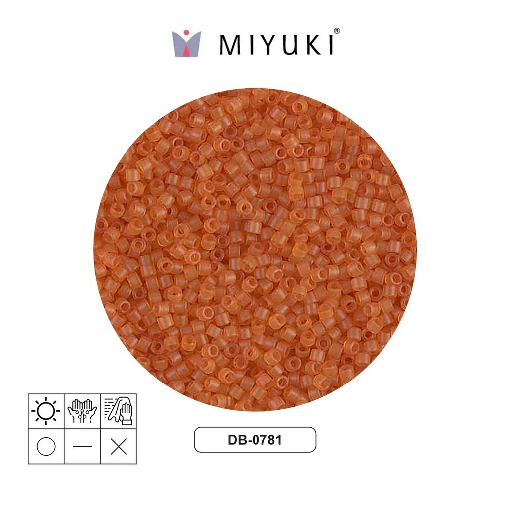 Miyuki delica 11/0 DB0781 frosted transparent amber x 50g