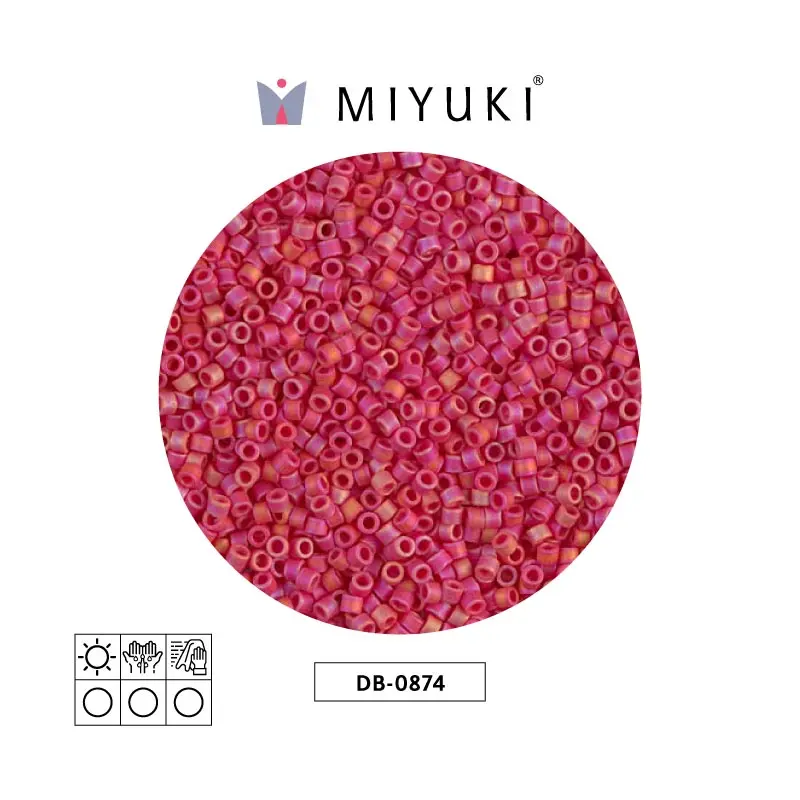 Miyuki delica 11/0 DB0874 matte opaque red AB x 50g
