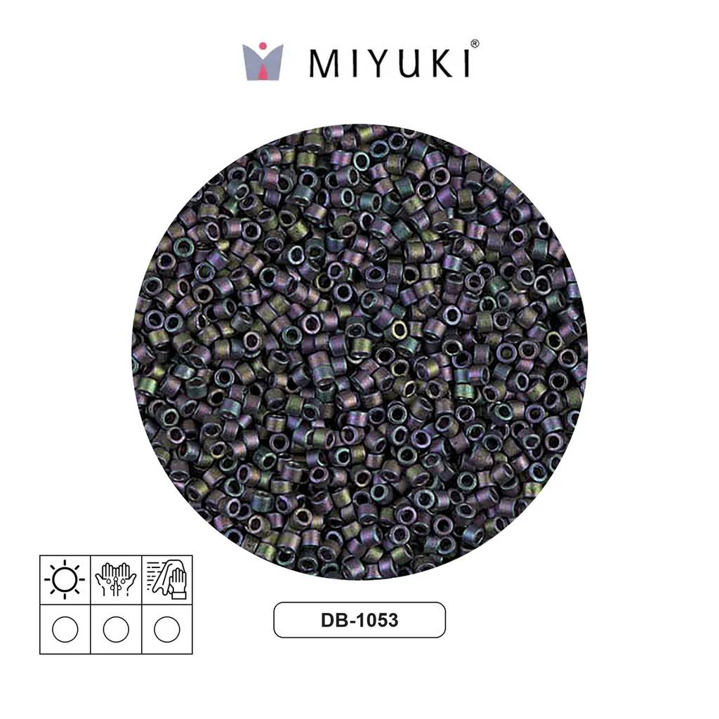 Miyuki delica 11/0 DB1053 mate metalizado plum esmerald dorado AB x 50g