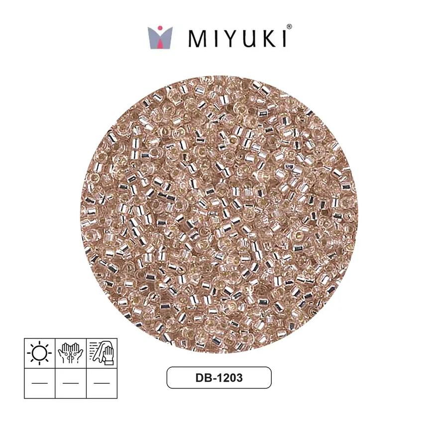 Miyuki delica 11/0 DB1203 plateado forrado rosado niebla x 50g