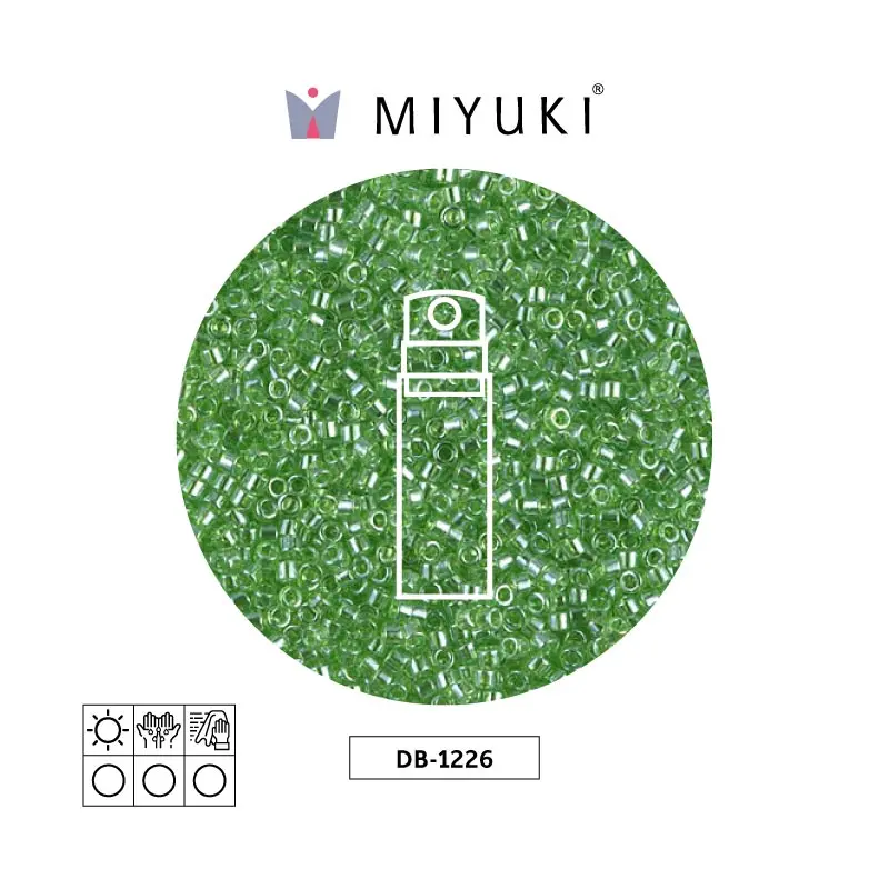 Miyuki delica 11/0 DB1226 transparente verde lusterr x 10g
