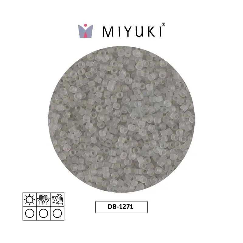 Miyuki delica 11/0 DB1271 mate transparente gris niebla x 50g