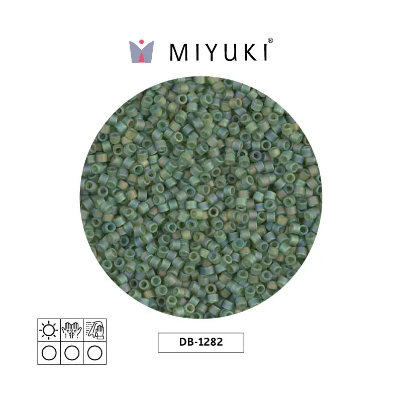 Miyuki delica 11/0 DB1282 mate transparente verde AB x 50g