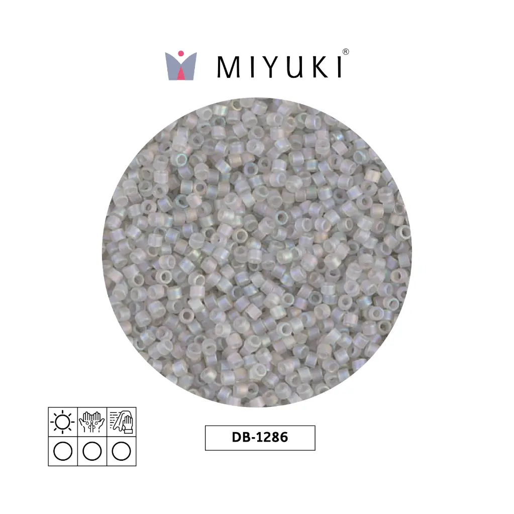 Miyuki delica 11/0 DB1286 matte transparent grey mist AB x 50g