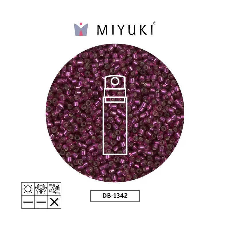 Miyuki delica 11/0 DB1342 silver lined rasperry x 10g