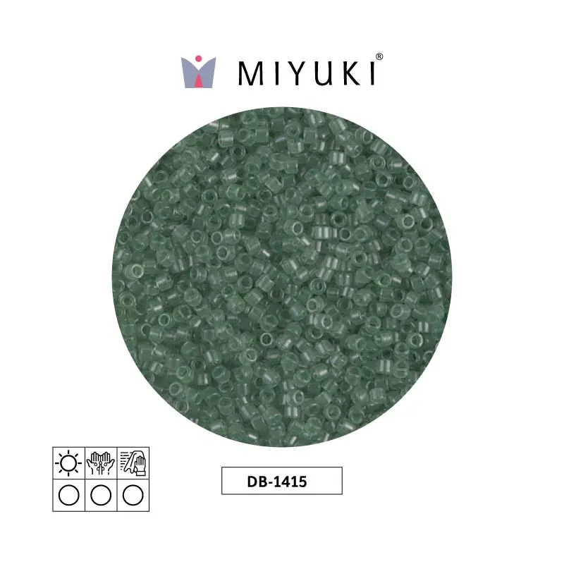 Miyuki delica 11/0 DB1415 transparent light moss green x 50g
