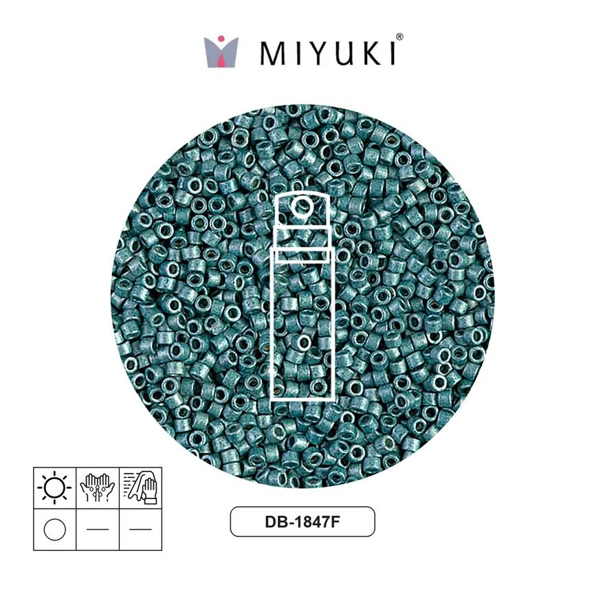 Miyuki delica 11/0 DB1847F galvanized blue denim x 10g