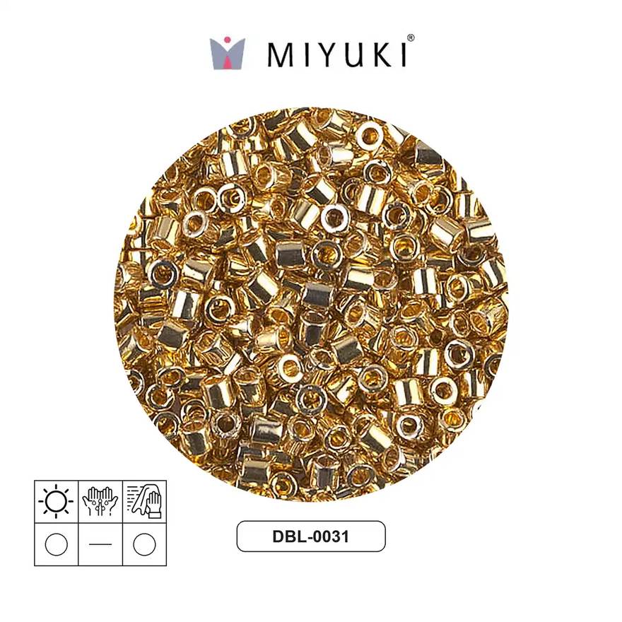 Miyuki delica 8/0 DBL0031 bright dorado 24kt. plated x 250gr