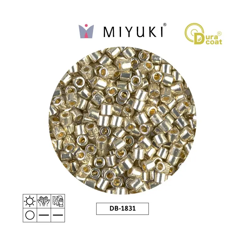 Miyuki delica 8/0 DBL1831 galvanizado plateado Duracoat x 50g