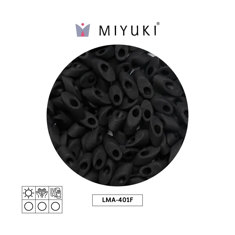 Miyuki long magatama 4x7mm LMA0401F opaque matte black x 250g