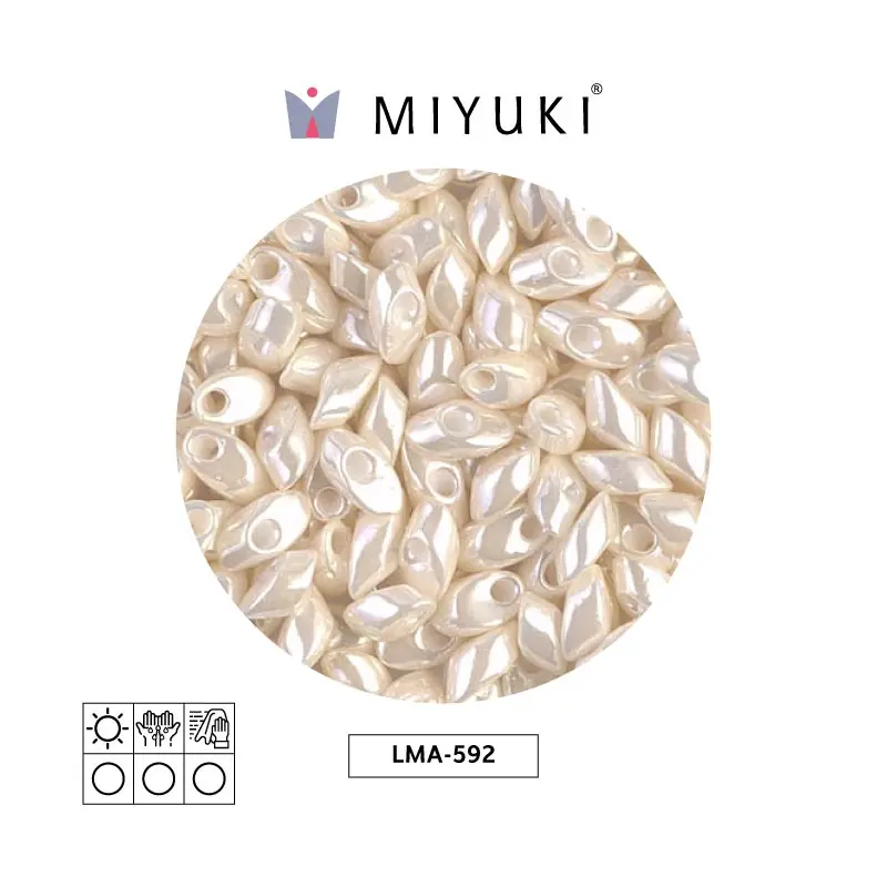 Miyuki long magatama 4x7mm LMA0592 antique ivory pearl ceylon x 250g