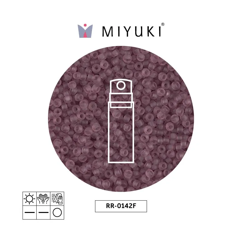 Mostacilla Miyuki rocalla 11/0 RR0142F mate transparente ahumado morado x 10g