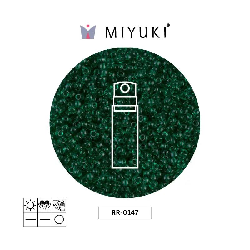 Mostacilla Miyuki rocalla 11/0 RR0147 transparente esmerald x 10g
