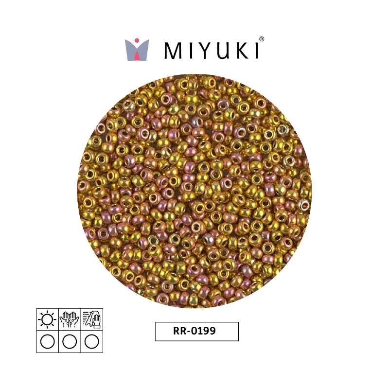 Mostacilla Miyuki rocalla 11/0 RR0199 24kt gold AB x 500g