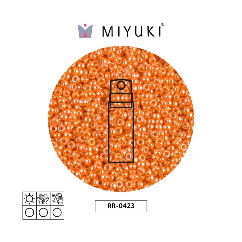 Mostacilla Miyuki rocalla 11/0 RR0423 opaco claro naranja brillo x 10g