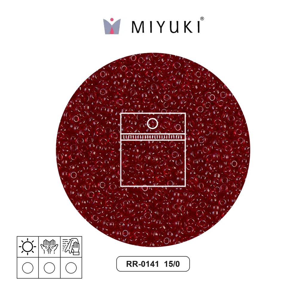 Mostacilla Miyuki rocalla 15/0 RR0141 transparente ruby x 10g