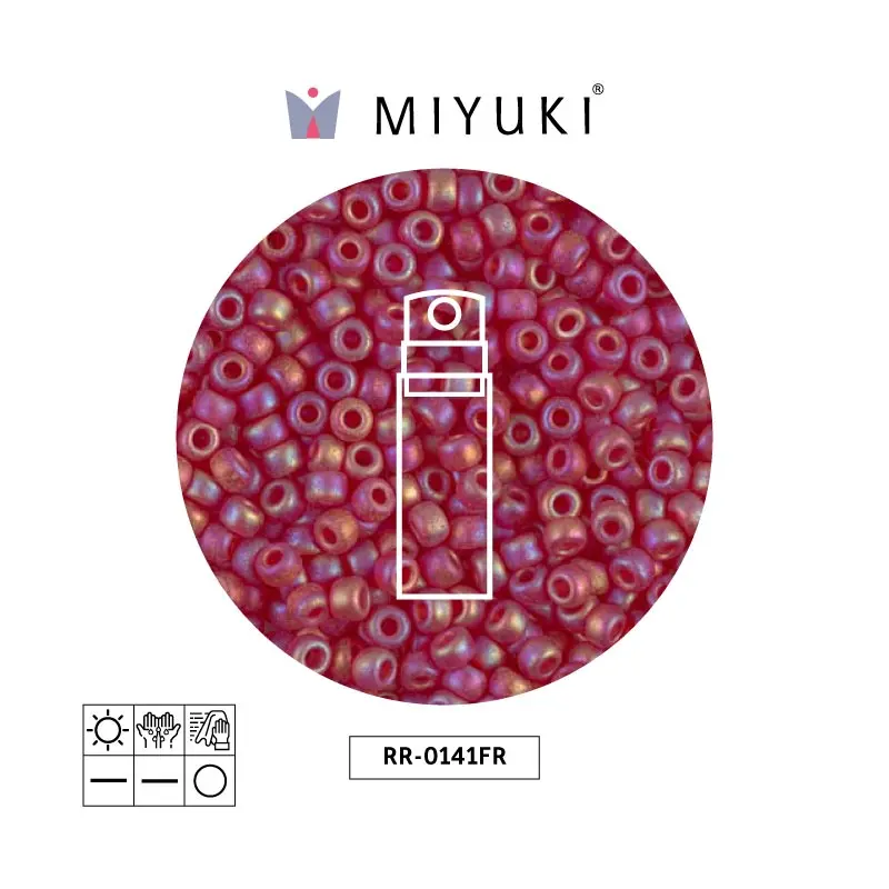 Mostacilla Miyuki rocalla 8/0 RR0141FR mate transparente ruby AB x 10g